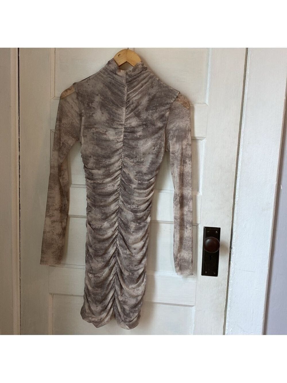 Zara Draped Long Sleeve Mini Dress, Size M - Picture 8 of 17